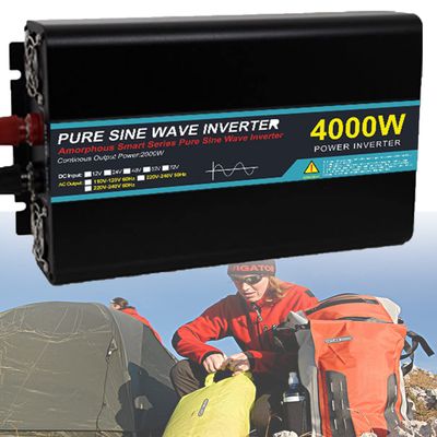 Pure Sine Wave Power Inverters 1600W/2800W/4000W/5000W Car Power Inverter,DC 12V/24V to AC 110V/ 220VConverter ,with LCD Display, Sockets, Fans,for RV Truck Car ,4000w-48vto220v