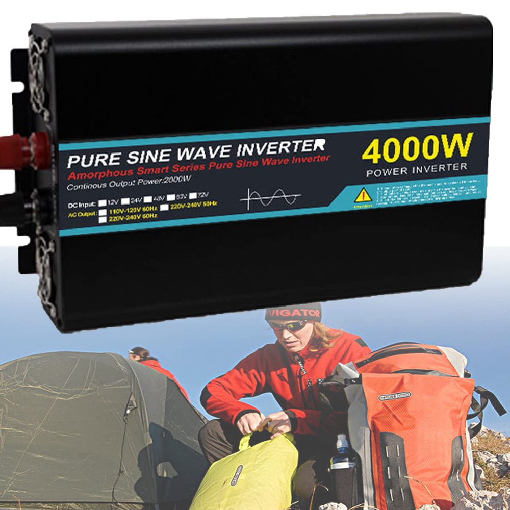 Pure Sine Wave Power Inverters 1600W/2800W/4000W/5000W Car Power Inverter,DC 12V/24V to AC 110V/ 220VConverter ,with LCD Display, Sockets, Fans,for RV Truck Car ,4000w-48vto220v