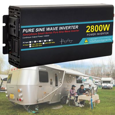 1600W/2800W/4000W/5000W Pure Sine Wave Car Power Inverter,DC 12V/24V to AC 110V/ 220V Car Converter, Pure Sine Wave Power Inverters, with LCD Display, Universal Socket,2800w-12vto110v