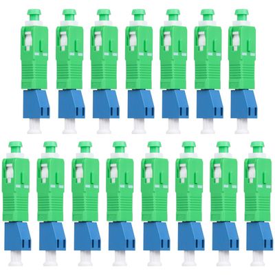 Duogalia 15-Pack SCAPC Male to LCUPC Female Singlemode Adapter Fiber Optic Connector FTTH Convertor for Visual Fault Locator