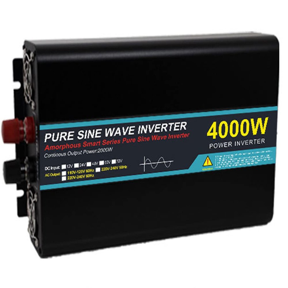 Inverter 1600W/2800W/4000W/5000W Pure Sine Wave,Pure Sine Wave Car Power Inverter,Car Converter DC 12V/24V to AC 110V/ 220V,with LCD Display,Universal Socket,Cooling Fans ,4000w-24vto110v