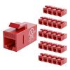 VCE UL-Listed CAT6 Keystone Coupler 25-Pack, Ethernet Coupler Female to Female, RJ45 Coupler for CAT6/CAT5e/CAT5, Keystone Jack, Red view 1