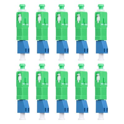Duogalia 10-Pack SCAPC Male to LCUPC Female Singlemode Adapter Fiber Optic Connector FTTH Convertor for Visual Fault Locator