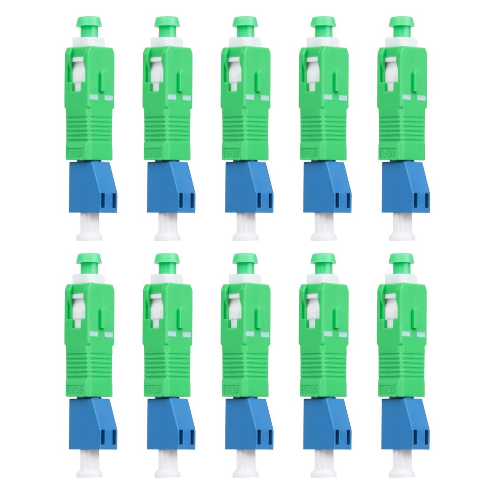 Duogalia 10-Pack SCAPC Male to LCUPC Female Singlemode Adapter Fiber Optic Connector FTTH Convertor for Visual Fault Locator