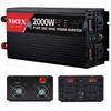 2000W/3000W/4000W/5000W/6000W Pure Sine Wave Inverter 12V/24Vto110V/220V Car Converter Power Inverter DC to AC Converter with LED Display USB Charging Ports 2Universal Sockets,2000W-24Vto110V view 1