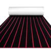 FOCEAN Boat Flooring EVA Foam Boat Decking Faux Teak Marine Flooring Marine Mat Sheet for Motorboat RV Yacht Kayak Surfboard, 94.5''x 15.7'', Black with Red Lines view 1