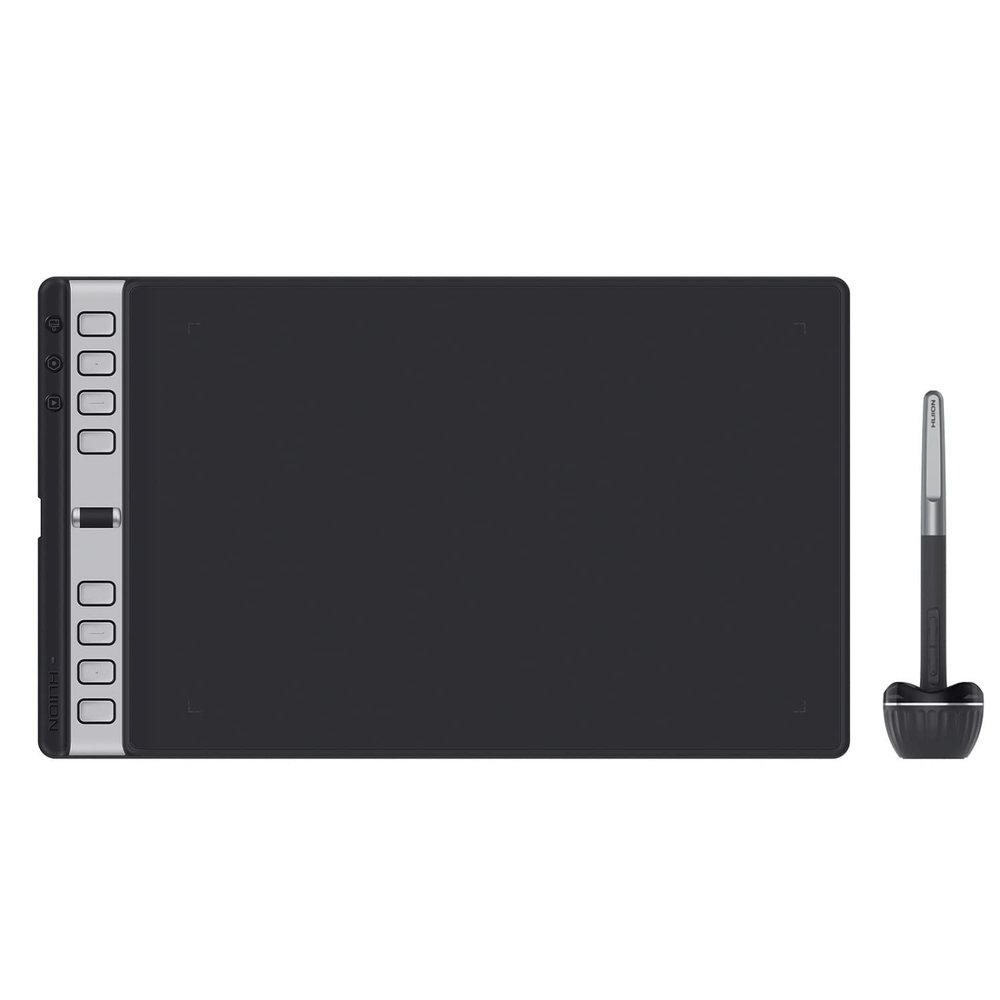 2023 HUION Inspiroy 2 Large Drawing Tablet, 10x6inch Art Tablet with Scroll Wheel 3-Set 8 Customized Keys Battery-Free Stylus, Graphics Tablet for Drawing, Design, Work with Mac, PC & Mobile, Black