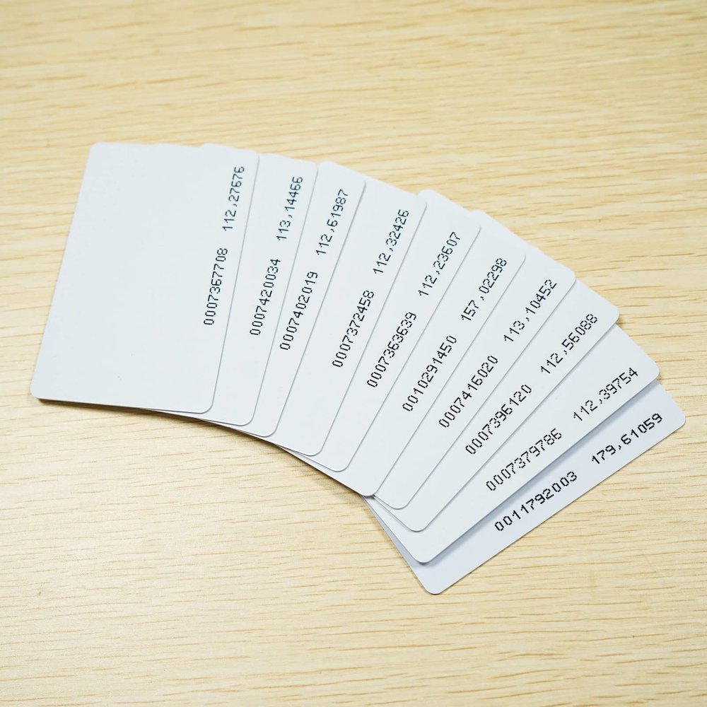 BOMFLORE RFID Access Control Keycard, 125khz EM4100, 100pcs, White