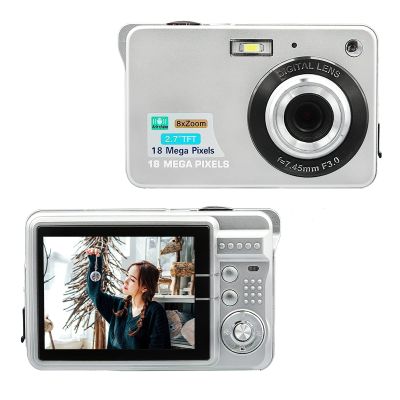 Andoer Portable 720P Digital Camera Video Camcorder 18MP Photo 8X Zoom Anti-Shake 2.7 Inch Large TFT Screen Built-in Lithium Battery with Carry Bag USB Charging Cable for Kids Teens
