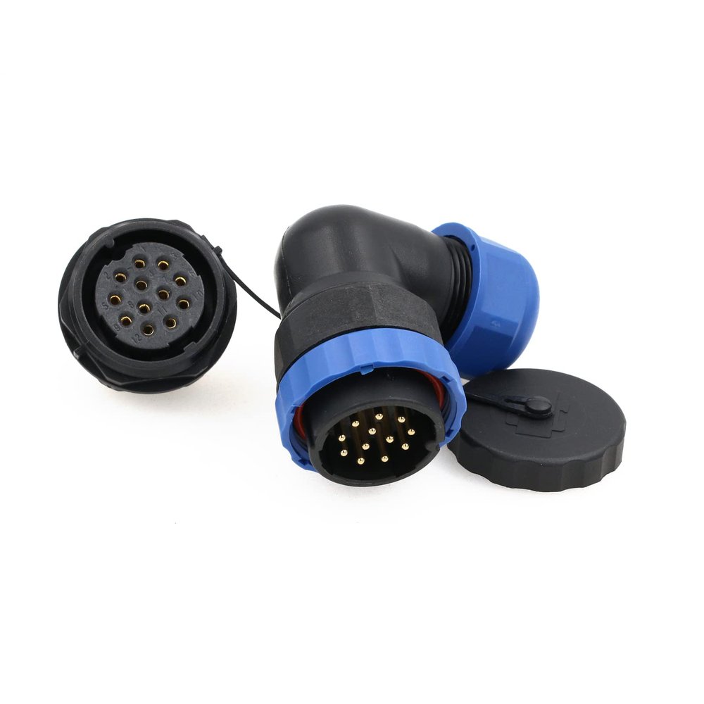 ZBLZGP SD28 12 Pin Electrical Connector Right Angle Aviation Bulkhead Male Female Wire Cable Circular Power Push Waterproof Panel Mount Plug Socket Connector