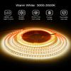 ALITOVE 65.6ft 24V Warm White LED Strip Lights Ultra-Bright 20m 2400 LEDs 120LEDs/M High-Density Tape Light Strip 2835 SMD DC 24 Volt 3500K Commercial Grade LED Flexible Rope Lights, No Power Supply view 4