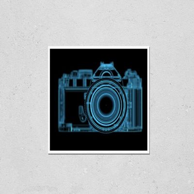 HardPress Wall Art Poster Print of DSLR SLR Camera (3D Xray Blue Transparent)