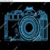 HardPress Wall Art Poster Print of DSLR SLR Camera (3D Xray Blue Transparent) view 2