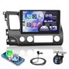 2G+64G Car Stereo for Honda Civic 2006 2007 2008 2009 2010 2011 with Wireless Carplay Android Auto, 10.1" Touchscreen Android Car Radio Support Bluetooth EQ WiFi GPS USB Mirror Link AHD Backup Camera view 1