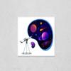 Wall Art Poster Print of Isometric Astronomical Observatory Dome. Astronomical Cosmos. Astronomer Looking Through Telescope on Planets, Stars and Comets. Astronomical Telescope Tube and Cosmos. view 1