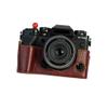 AFGRAPHIC Camera Case Genuine Leather Wine Red Protective Half Body Cover Base Case with Bottom Opening Version for Fujifilm X-T5 mirrorless Digital Camera, Red, Half Body Base Case view 1