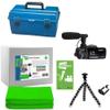 HamiltonBuhl MPSK-S Media Production Studio Small Kit; External Microphone, Octopus Flexible Mini-Tripod Camera Stand, ActionPro Camcorder, Green Screen Backdrop Cloth, Editing Software & Carry Case view 1