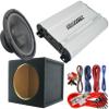 AUDIOTEK K710 10" Professional Car Subwoofer, 10" Car Van Truck Subwoofer Box, 1600Watts Amplifier & Installation Kit view 1