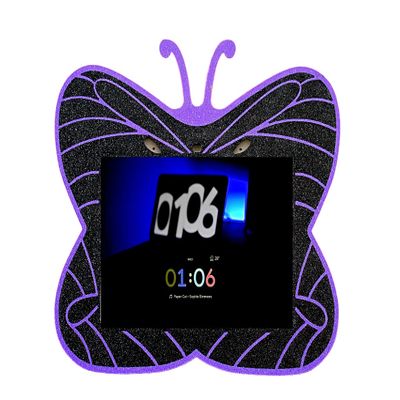 Butterfly Cover/Skin for 2nd Generation Nest Hub (Black-Gold)