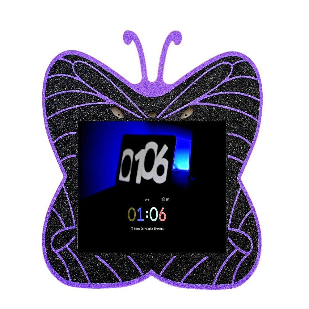 Butterfly Cover/Skin for 2nd Generation Nest Hub (Black-Gold)