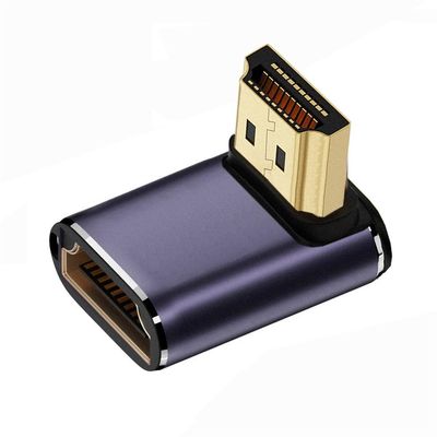 xiwai HDMI 8K Male to HDMI 2.1 Female Vertical 90 Degree Down Angled Low Profile UHD Extension Adapter Support 8K 60hz HDTV