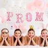Kathfly 4 Pcs LED Prom Letter Lights 3D Extra Large Prom 2026 Light up Sign Marquee Letters Decorations for 2026 Graduation Party Supplies(Pink Glitter) view 2