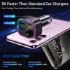 Syncwire Bluetooth 5.4 FM Transmitter Car Adapter 48W (PD 36W & 12W) [Light Switch] [HiFi Bass Sound] [Fast Charging] Wireless Radio Music Adapter LED Display Hands-Free Calling Support USB Drive view 3