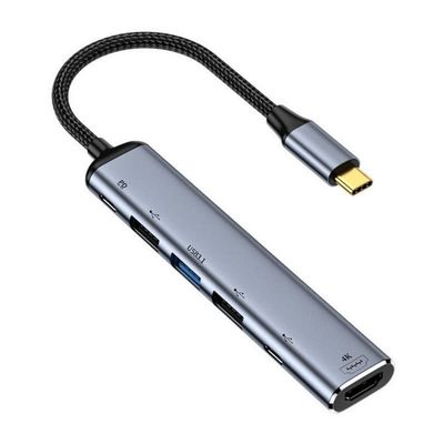 xiwai Type C USB3.1 USB-C to HDMI 4K Dual USB 3.0 HUB Converter HDTV Multiport Adapter 60hz with Female 100W PD Power Port