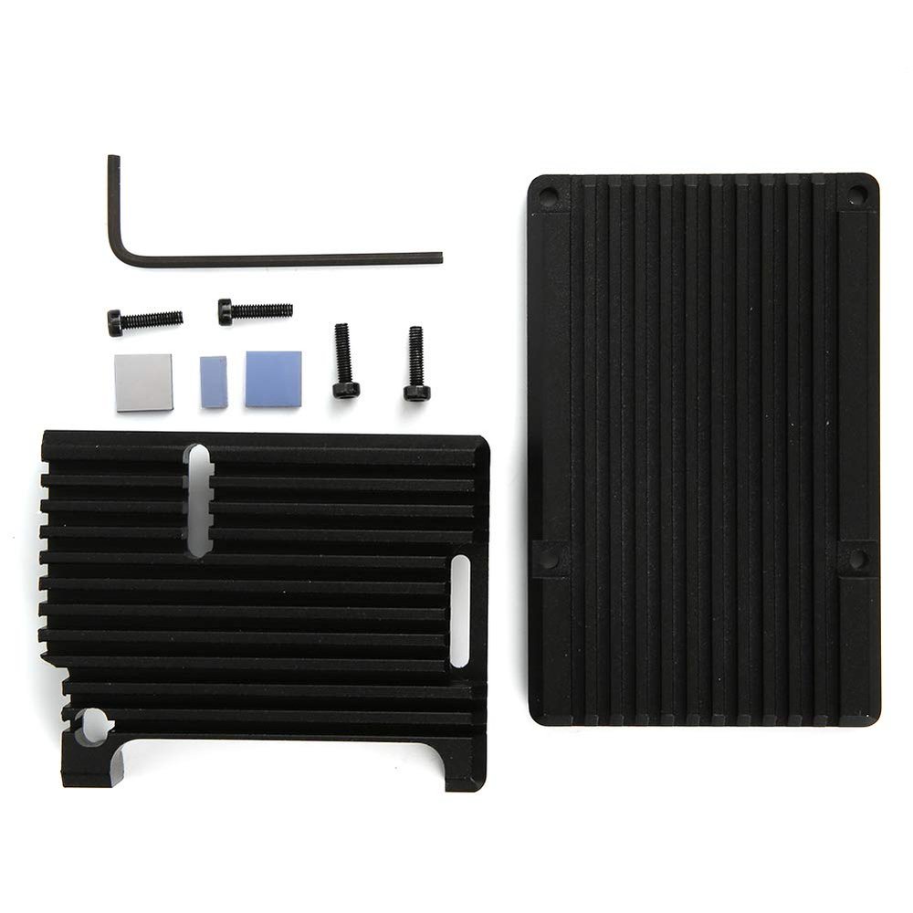 Aluminum Alloy Case, Black Ultra Thin Design Enclosure Case, Heat Dissipation Electrical Project Box Fit for Raspberry Pi 4 Model B/b