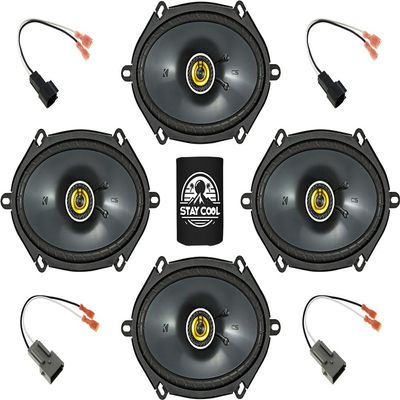 KICKER Speakers 6X8 inch for Ford F-250/F-350/F-450/F-550 1999-2004 Upgrade Kit - 4 Pack of CS Series with Harness, Coaxial Car Audio Front Door and Rear Door or Side Panel Speaker CSC68, 46CSC684