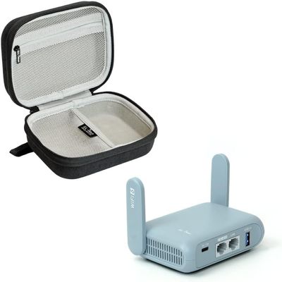 Gadget Organizer Case (Black) & GL.iNet GL-MT3000 (Beryl AX) Pocket-Sized Wi-Fi 6 AX3000 Wireless Travel Gigabit Router