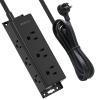 Surge Protector Power Strip - 9 Widely Spaced Multi Outlets, Wall Mount, 3 Side Outlet Extender with Extension Cord, Flat Plug, Overload Protection, Home Office Dorm Room Essentials (5FT, Black) view 1