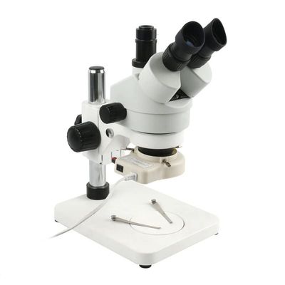 JUIYU Microscope Accessories Kit 3.5X 7X-45X 90X Continuous Zoom Simul Focal Trinocular Stereo Microscope Holder Stand 56 LED Light for Phone Soldering Repair Microscope Slides (Color : White)