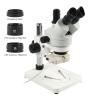 JUIYU Microscope Accessories Kit 3.5X 7X-45X 90X Continuous Zoom Simul Focal Trinocular Stereo Microscope Holder Stand 56 LED Light for Phone Soldering Repair Microscope Slides (Color : White) view 2