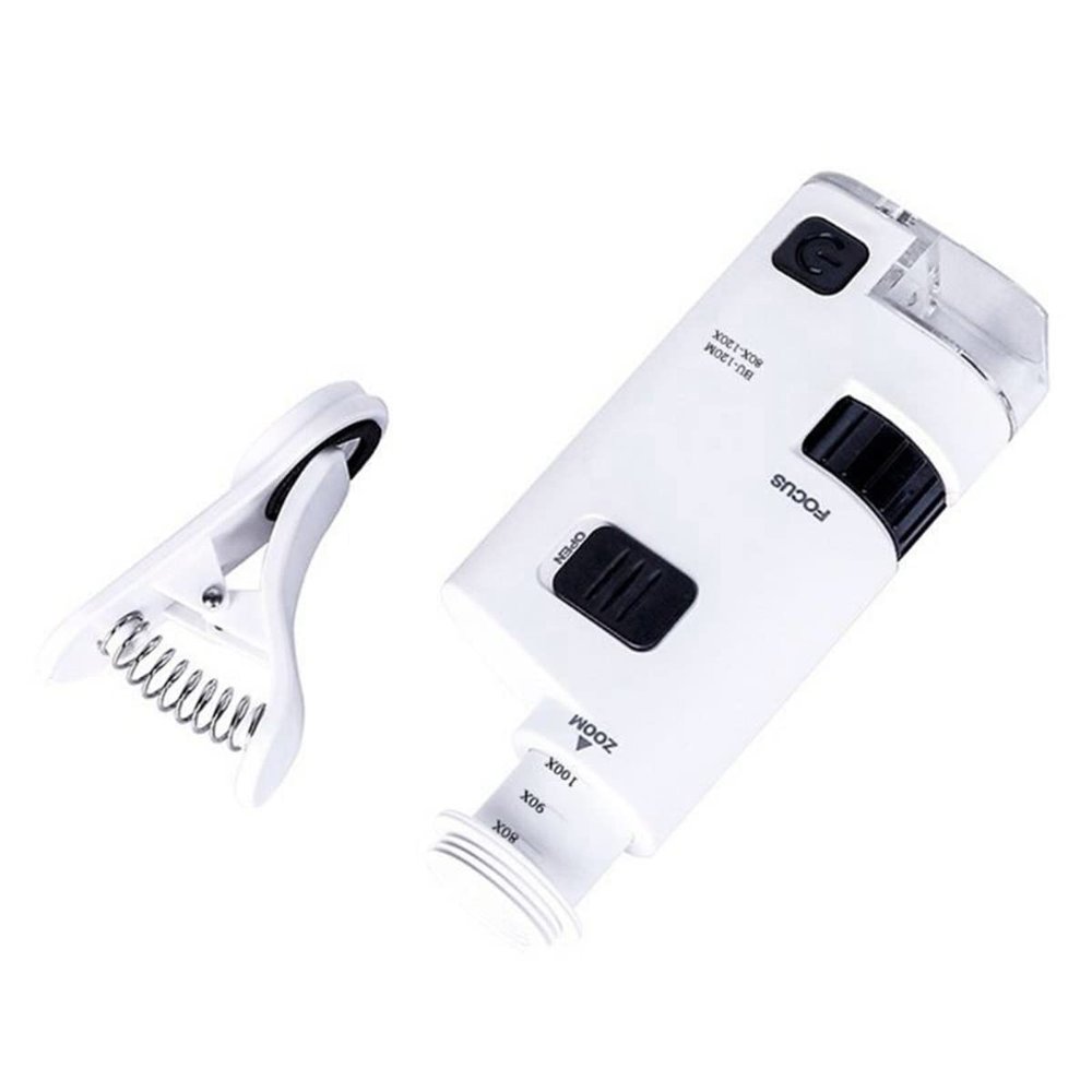 JUIYU Microscope Accessories Kit Universal Clip 80-120X Microscope LED Microscope Cell Phone Clip Microscope Slides