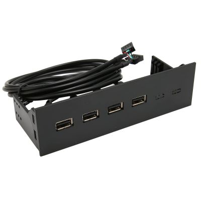 Septpenta 5.25 Inch USB 2.0 Hub Front Panel, Compatible for Windows 11 10 8.1 8 7 Vista XP, Multiple Safety Protections, 19Pin Optical Drive Front Panel for 5.25 Inch PC Computer Case