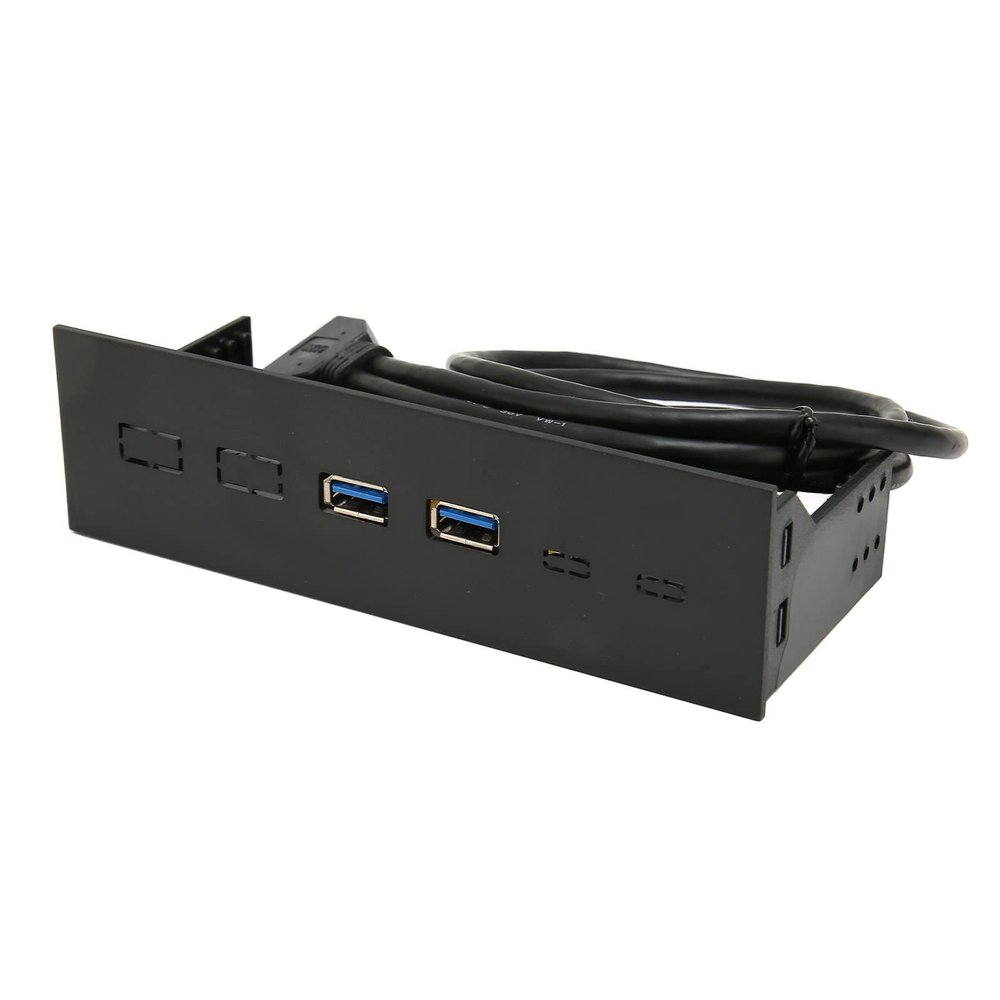 5.25 Inch Front Panel, PC Multifunction Media Dashboard, USB 3.0 to 19 Pin Metal Optical Drive Bay 2 Port USB Hub for PC Computer Case