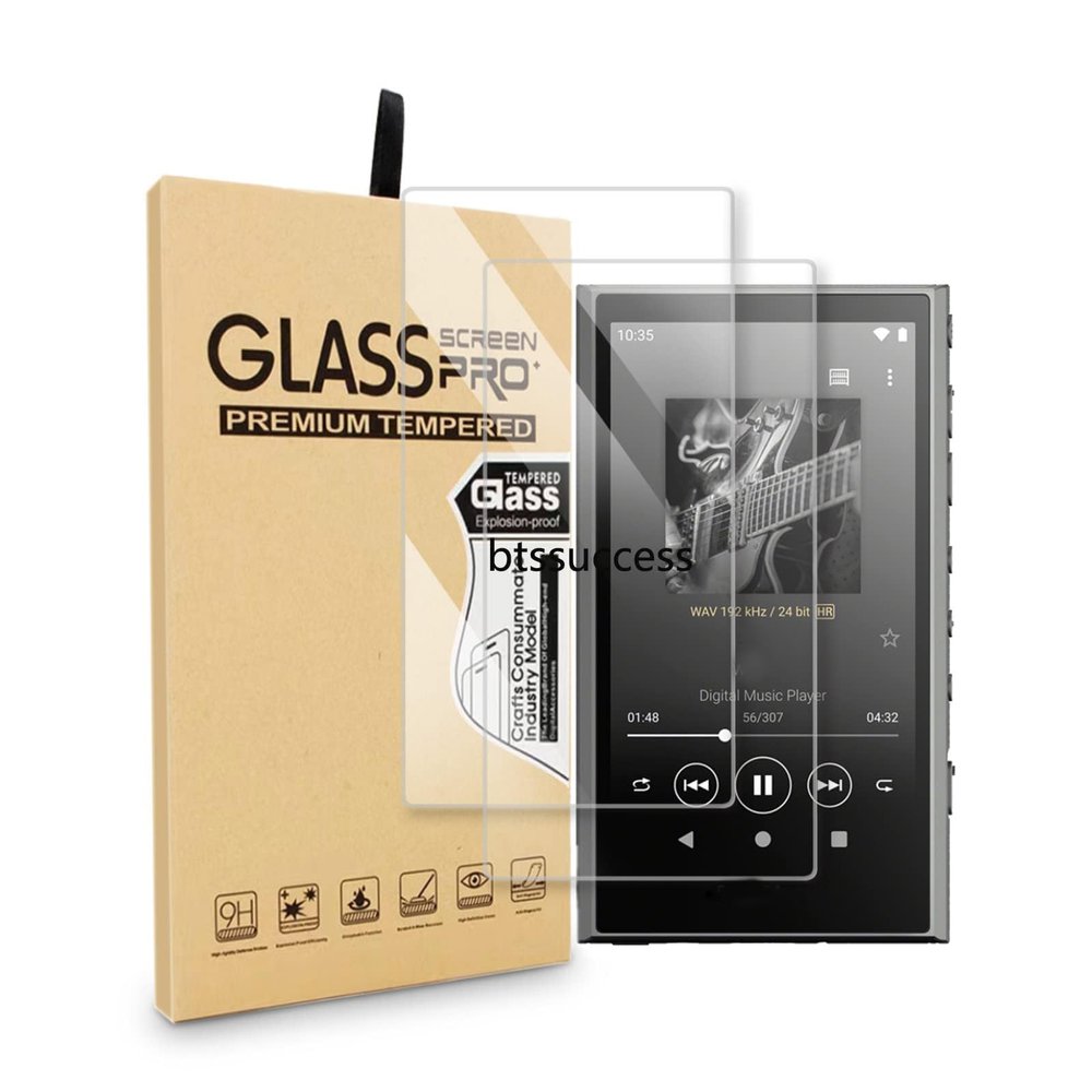 AudioPartner 9H Scratch-Proof Premium Front LCD Screen Protector Guard Tempered Glass Protective Film for Sony Walkman NW-A300 Series NW-A306 NW-A307 (2pcs)