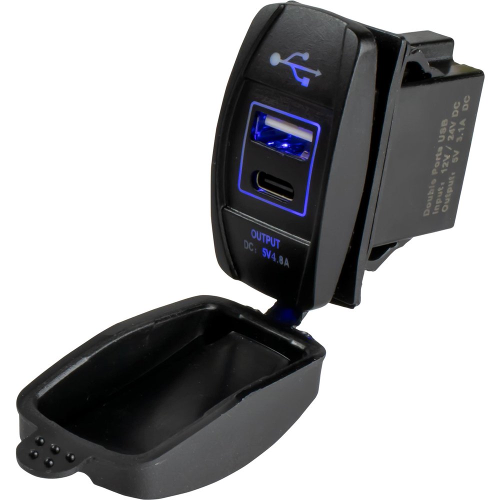 Sea-Dog 426521-1 Rocker Dual USB C/USB A
