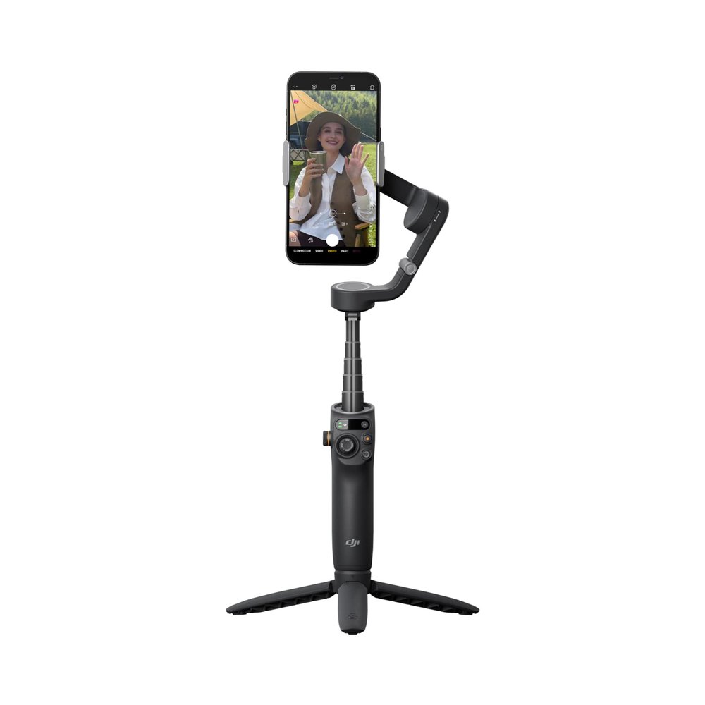 DJI Osmo Mobile 6 Gimbal Stabilizer for Smartphones, 3-Axis Phone Gimbal, Built-in Extension Rod, Object Tracking, Portable and Foldable, Vlogging Stabilizer, Slate Gray