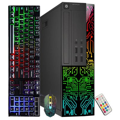 Dell Gaming OptiPlex Desktop RGB Computer PC | Intel Core i7 3.4Ghz | AMD RX 550 4GB GDDR5 | 16GB RAM 512GB SSD | RGB Gaming Keyboard & Mouse WiFi | Windows 11 HDMI (Renewed)