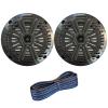 1 Pair (QTY 2) of Kicker 6.5" 2-Way 195 Watts Max Power Coaxial Marine Audio Speakers with Charcoal Salt Water Grilles, 20-Feet 16-Gauge Speaker Wire view 1