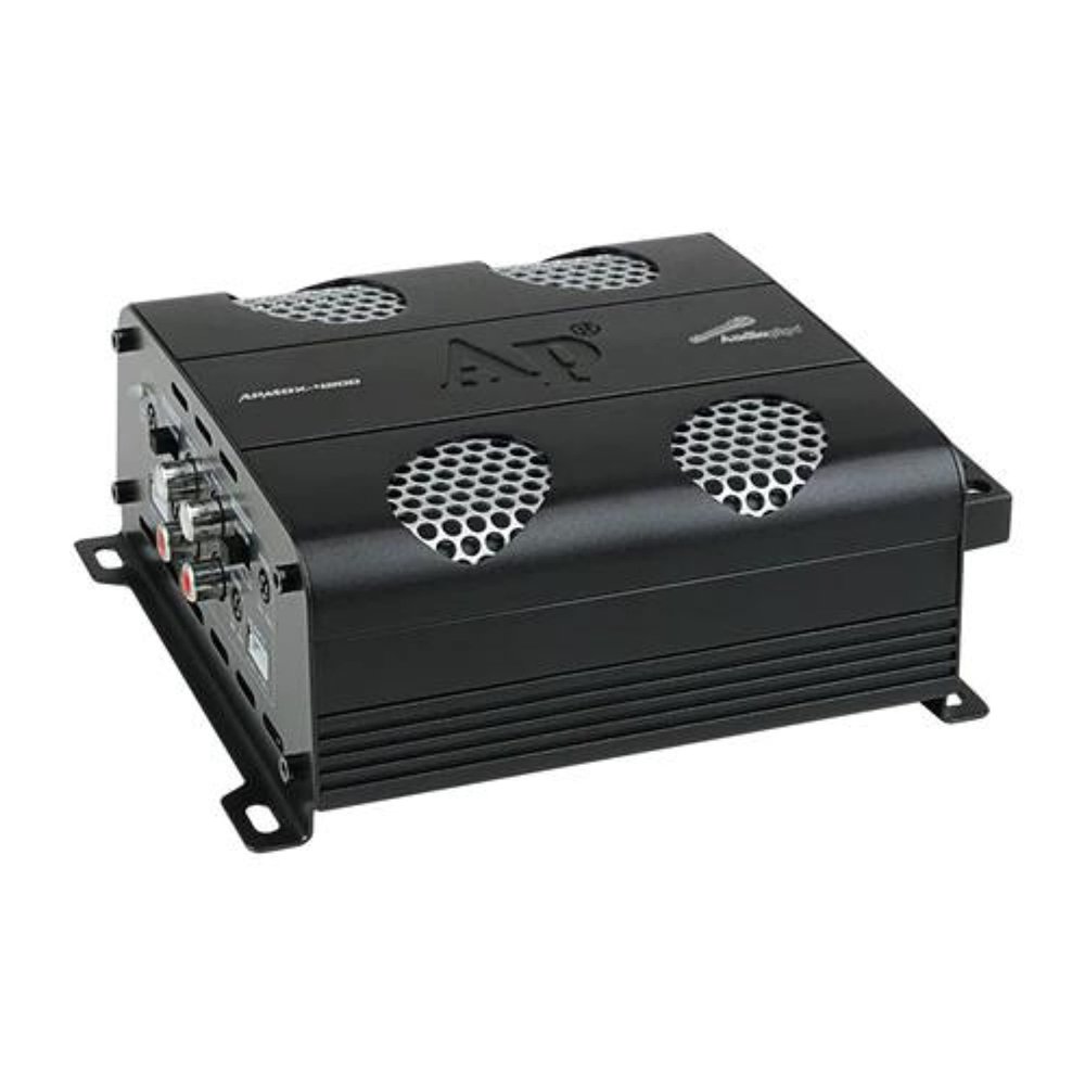 Audiopipe 280 Watts Full Range Class D Mini Amplifier (APMOX-280.4), 4 Channel, Compact, Mosfet Circuitry, Cooling Fan, Remote Bass Knob, for Car, Motorcycle, Golf Cart, Off-Road Vehicles