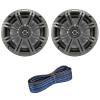 1 Pair (Qty 2) of Kicker 6.5" 2-Way 195 Watts Max Power Coaxial Marine Audio Speakers with Charcoal Grilles, 50 Feet 16-Gauge Speaker Wire view 1