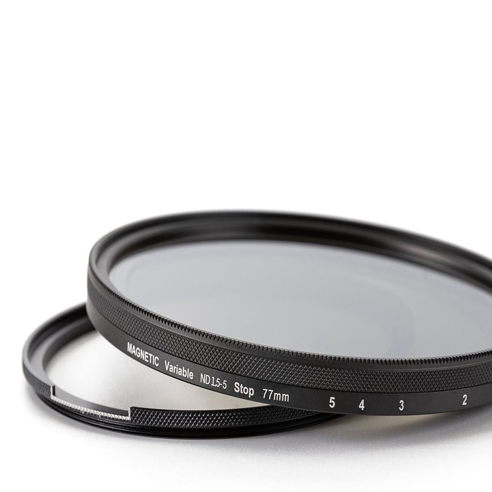 Kase Wolverine Magnetic 77mm 2nd Generation Vari ND 1.5-5 Stop ND3 to ND32 Shockproof Tempered Optical Glass Filter Incl Anti-Rotation Adapter