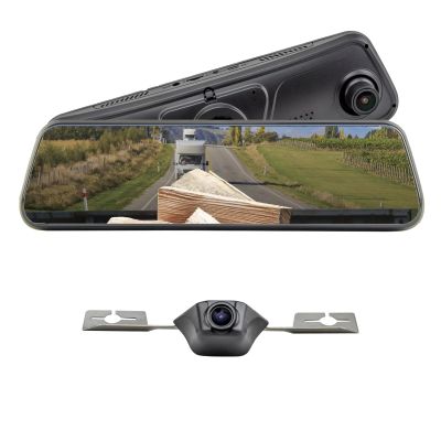 Brandmotion FVMR-1191 FullVUE Mirror Vision System fits 2019-2025 Silverado Sierra 1500 | Retains Standard Mirror Functionality with One Touch | Full Touchscreen for Easy Adjustments | Night Vision