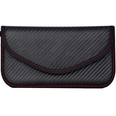 Cell Phone Faraday Bag, Sleeve, Pouch, Case, Holder, Device Shielding, RFID Signal Blocking, Key FOB Credit Card Anti Tracking/Spying GPS (Carbon Fiber, Black)