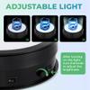 Flyrivergo Rotating Display Stand with LED Light, 7.9inch/44lb Electric Turntable 360 Degrees Adjustable Lighting for Jewelry, Crystal, Product Display, Photography, Video, Live (Black) view 2