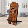 Happy Turkey Cell Phone Stand Halloween Dcor | Wood Mobile Tablet Holder Charging Station Organizer - 892038-MP view 1