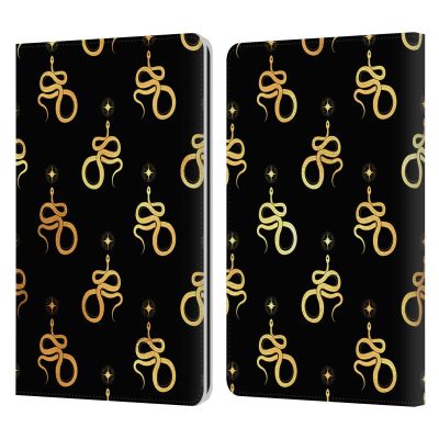 Head Case Designs Officially Licensed Haroulita Snake Celestial Gold Leather Wallet Case Compatible with Kindle Paperwhite 1/2 / 3